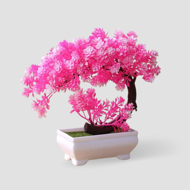 Bonzai cerisier artificiel en fleur rose