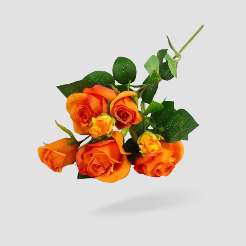 Bouquet de roses oranges artificiel 1