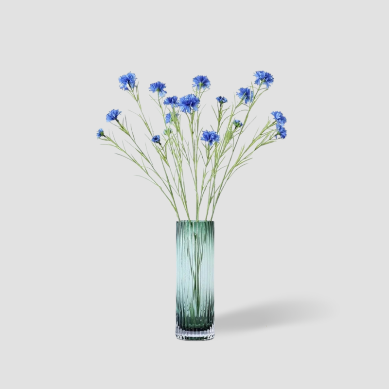 Fleur artificielle de marguerite bleue en soie