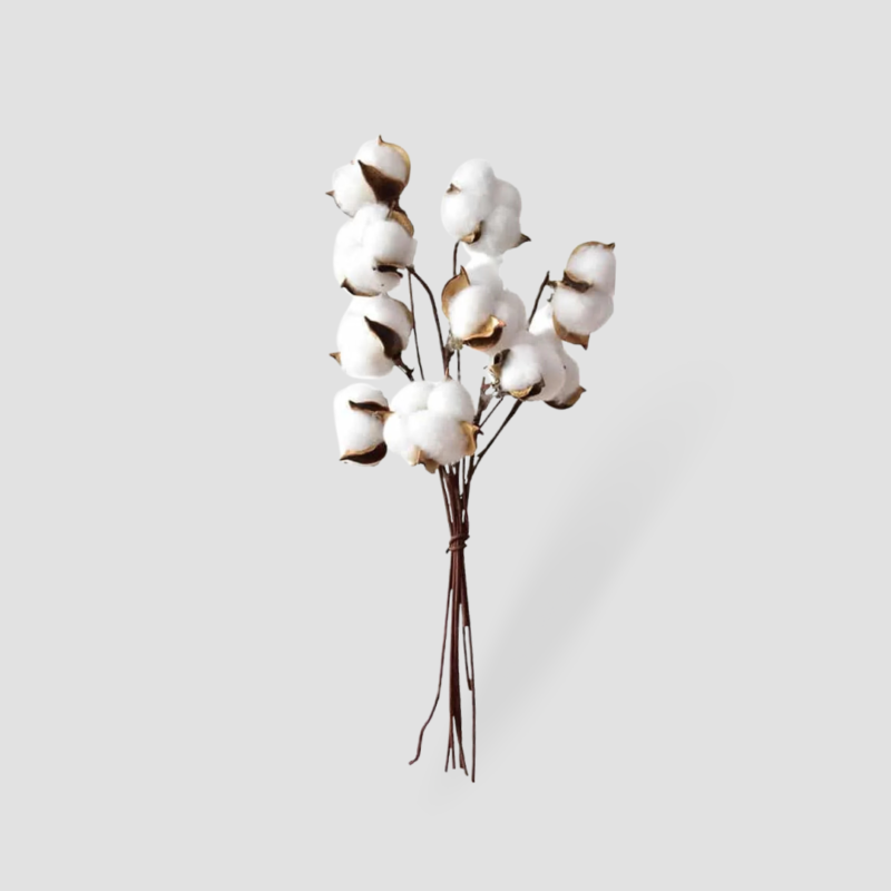 Fleurs de coton blanches artificielles