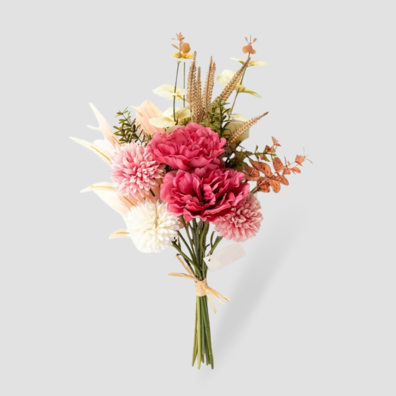 Petit bouquet inspiration fleurs sechees artificielles rose