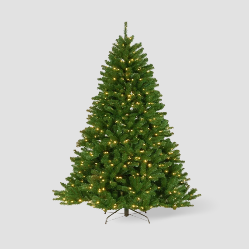 Sapin Noel artificiel guirlande LED integree lumiere chaude